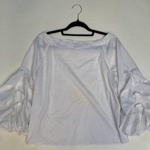 𝅺❤️👀❤️ White blouse with layered ruffled statement sleeves in XL